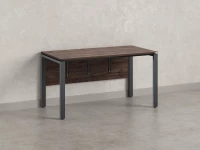 Стол прямой, П-опоры, экран ЛДСП,парящая стол-ца 2000x600x750 RM007-20x6 Дуб Апрельский шоколад/Серый