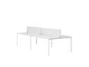 Бенч-система, 4 рабочих места, на П-образных опорах, 2 тканевых экранов 2400x1600x750 RM166-3-12x16 Белый/Белый