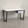 Стол прямой с подвесной тумбой, U-опора 2000x600x750 RM034-20x6 Белый/Черный