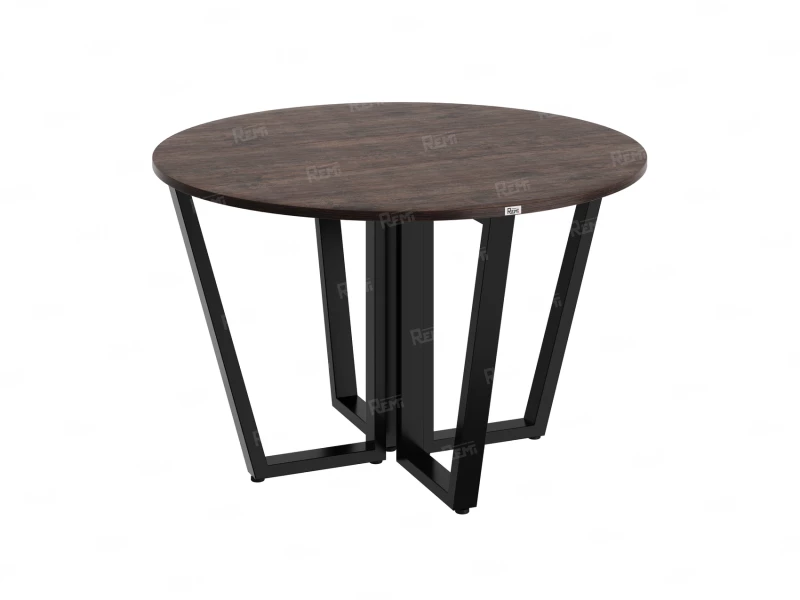 Круглый стол на U-образных опорах 1400x1400x750 RM188-14x14 Дуб Апрельский шоколад/Черный