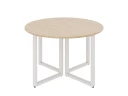 Круглый стол на О-образных опорах 1300x1300x750 RM187-13x13 Вяз Швейцарский светлый/Белый