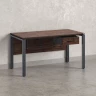 Стол прямой, подвесная тумба, ЛДСП экран, П-опора 2000x600x750 RM030-20x6 Дуб Апрельский шоколад/Серый