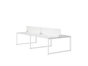 Бенч-система, 4 рабочих места, на О-образных опорах, 2 ЛДСП экранов 2000x1200x750 RM170-4-10x12 Белый/Белый