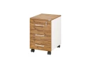 Тумба мобильная, 3 ящика 400x500x600 RM120-40x50 Дуб Юстус/Белый