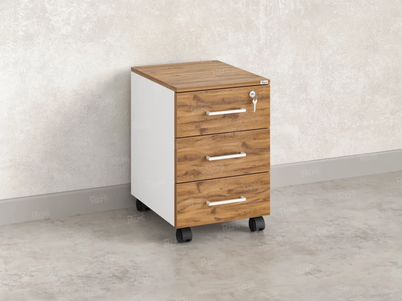 Тумба мобильная, 3 ящика 400x500x600 RM120-40x50 Дуб Юстус/Белый