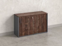 Низкий шкаф-купе на регулируемых опорах 1200x420x750 RM125-120x42 Дуб Апрельский шоколад/Серый