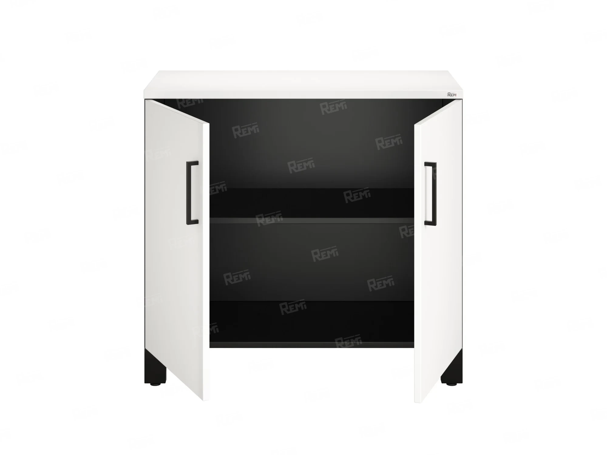 Шкаф низкий распашной, 2 уровня 900x420x850 RM147-90x42 Белый/Черный