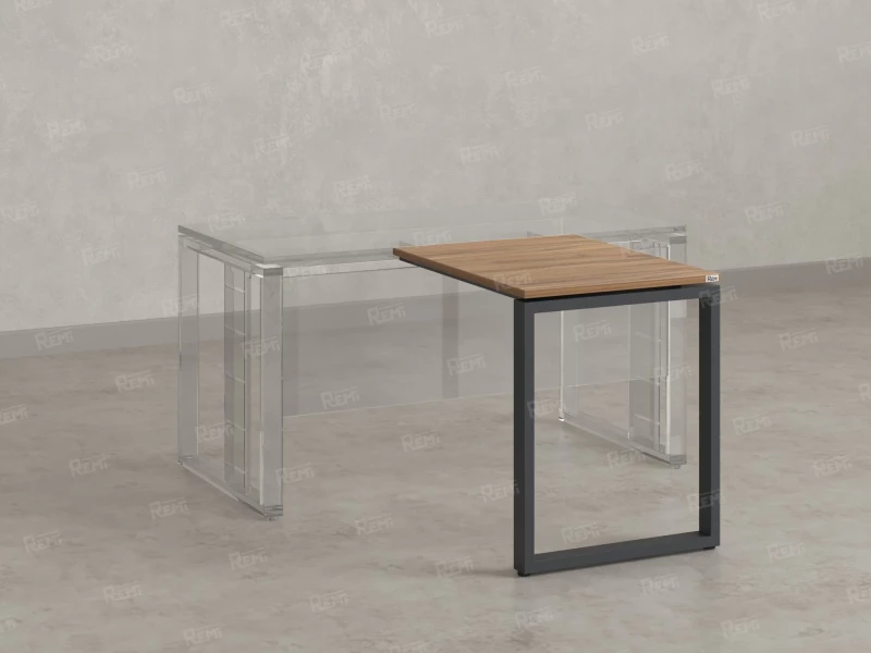 Брифинг прямой, с парящей столешнецей, на О-образном каркасе 800x800x750 RM072-8x8 Юстус/Серый