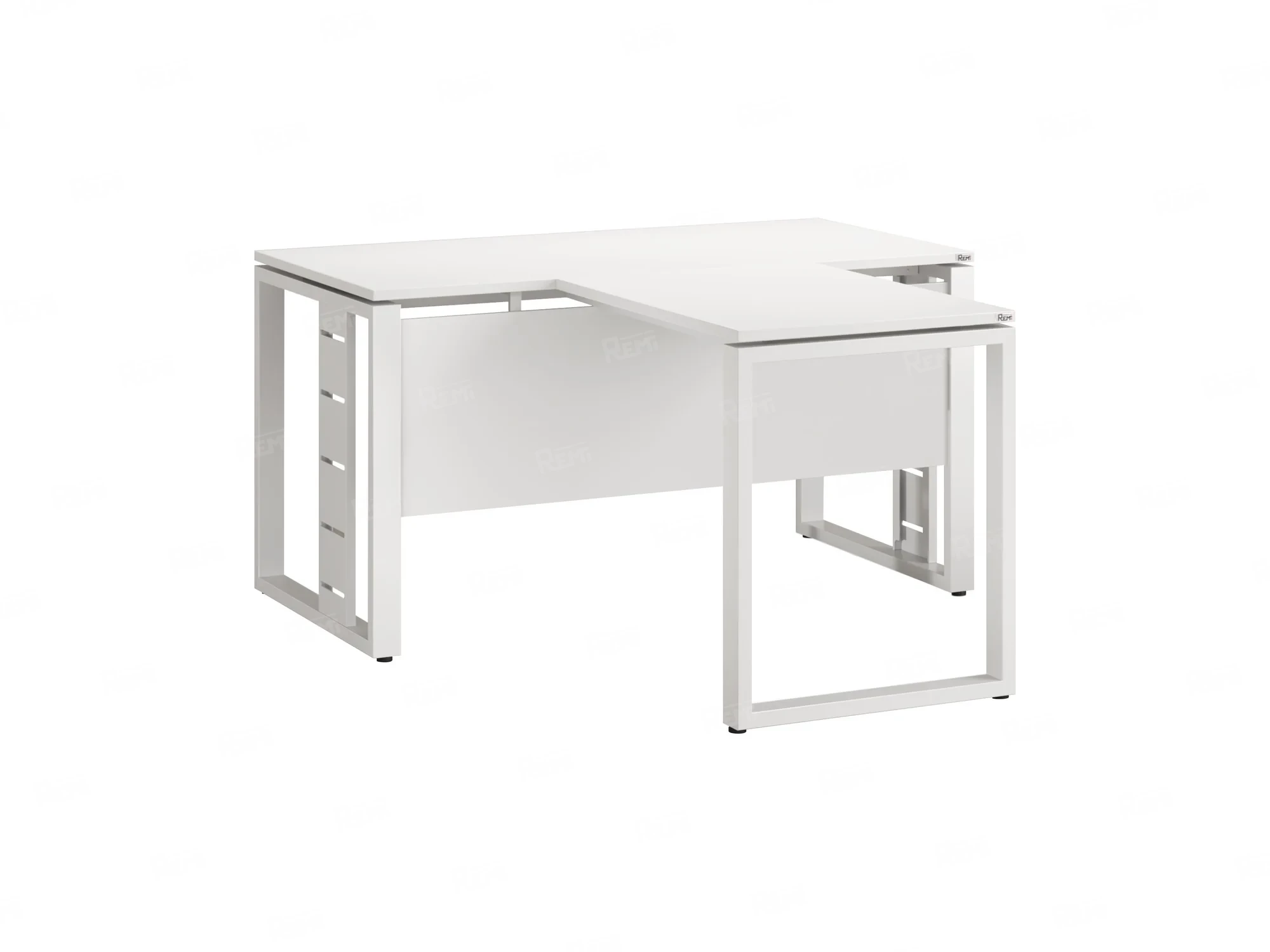 Стол с брифингом с парящей столешницей на О-образных опорах с экраном ЛДСП RM045-10x7 1000x1700x750 Белый/Белый