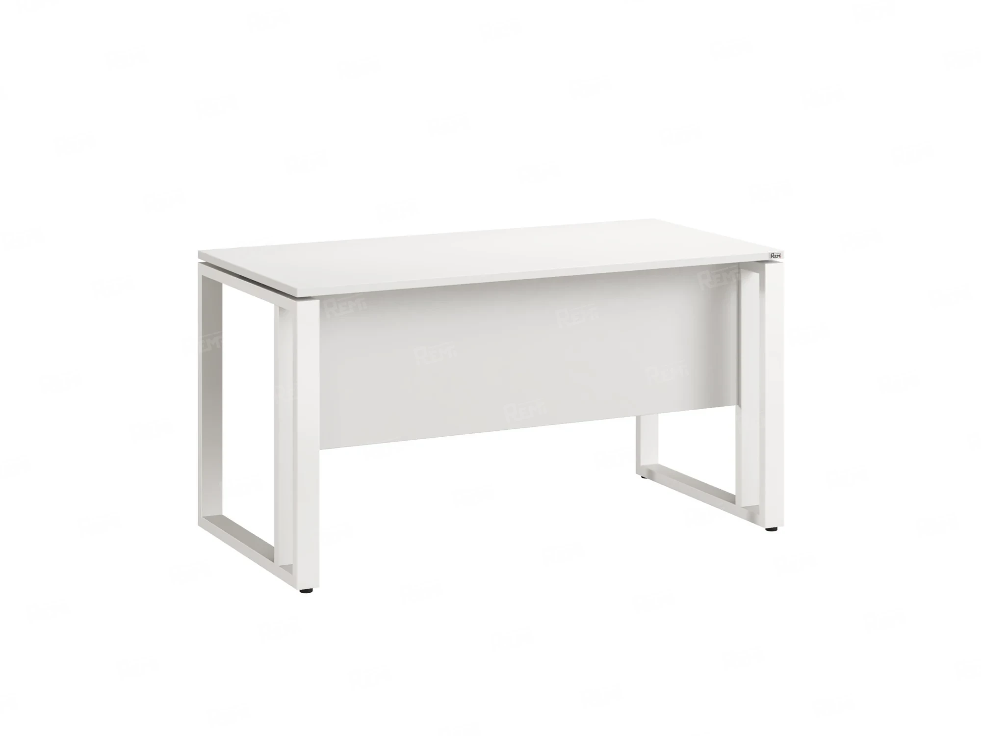 Стол прямой на О-образных опорах с экраном ЛДСП 1600x800x750 RM041-16x8 Белый/Белый