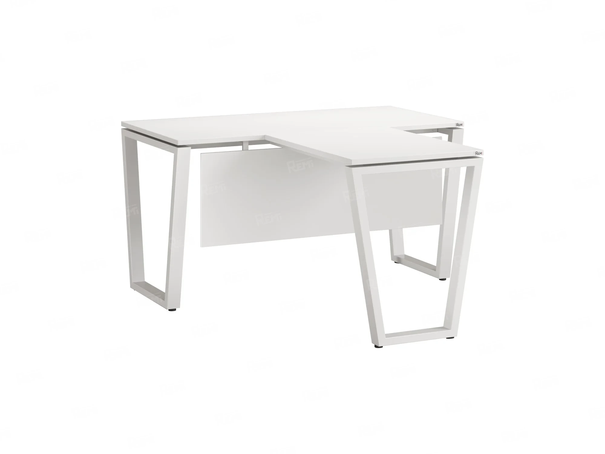 Стол с брифингом с парящей столешницей на U-образных опорах с экраном ЛДСП RM047-10x6 1000x1600x750 Белый/Белый