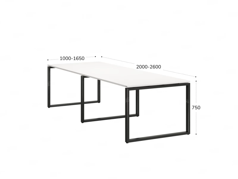 Cтол для переговоров, на О-обазном каркасе 2200x1450x750 RM081-220x145 Белый/Черный