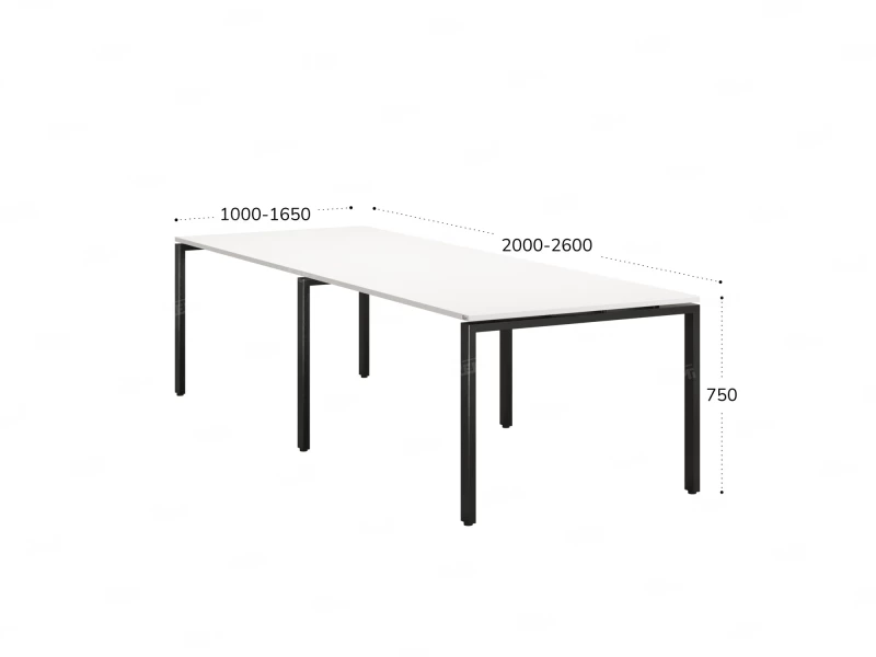 Cтол для переговоров, на П-образном каркасе 2000x1400x750 RM080-200x140 Белый/Черный