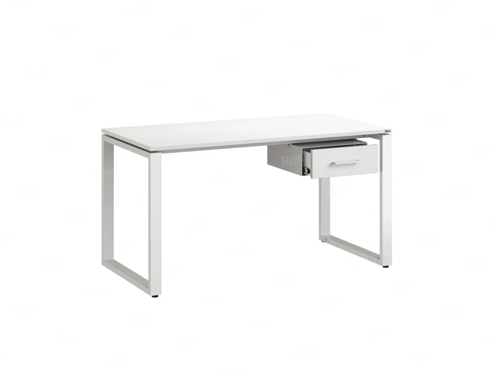 Стол прямой с подвесной тумбой, О-опора 1800x800x750 RM036-18x8 Белый/Белый
