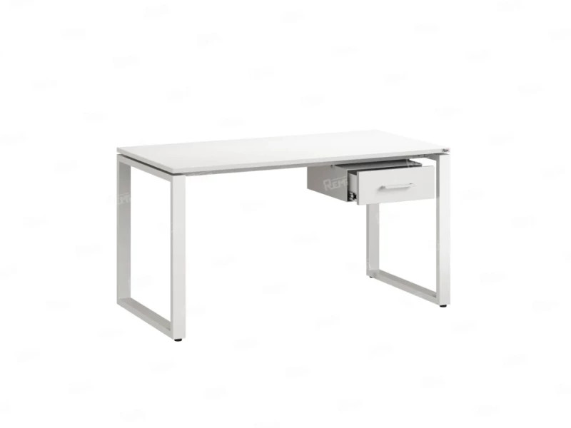 Стол прямой с подвесной тумбой, О-опора 1800x800x750 RM036-18x8 Белый/Белый