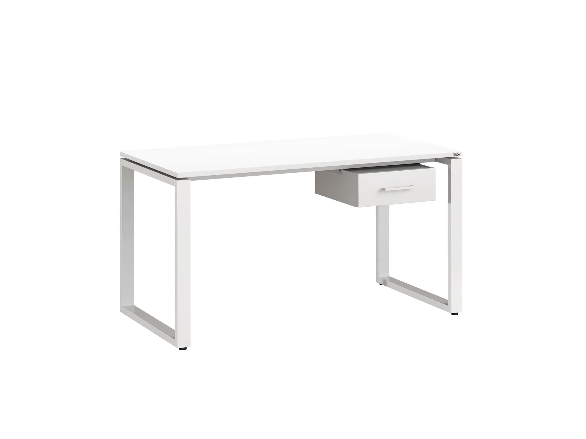 Стол прямой с подвесной тумбой, О-опора 1800x800x750 RM036-18x8 Белый/Белый