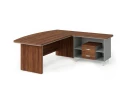 BRL RB070-180x200R Стол рук-ля угл. R с тумбой 2 ящика 1800х2000х760 Орех Вармия/Серый вулканический