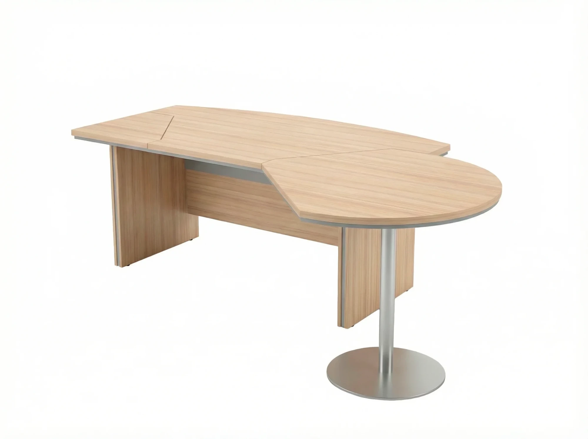 BRL RB069-255x150R Стол руководителя с брифингом правый 2550х1500х760 Акация/Серый вулканический