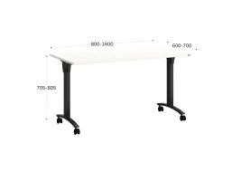 Стол складной, мобильный 800x600x750 RM011-8x6 Белый/Черный