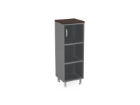 BRL RB049-45х43R Стеллаж закрытый витрина стекло левый 450х430х1290 Венге/Серый вулканический