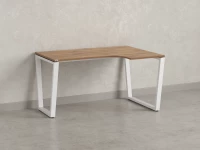 Стол угловой, U-опора, правый 1600x600/900x750, RM050-16x6-9 Дуб Юстус/Белый
