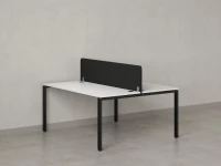 Бенч-система, 2 рабочих места, с одним тканевым экраном 1400x1200x750 RM165-1-14x12 Белый/Черный