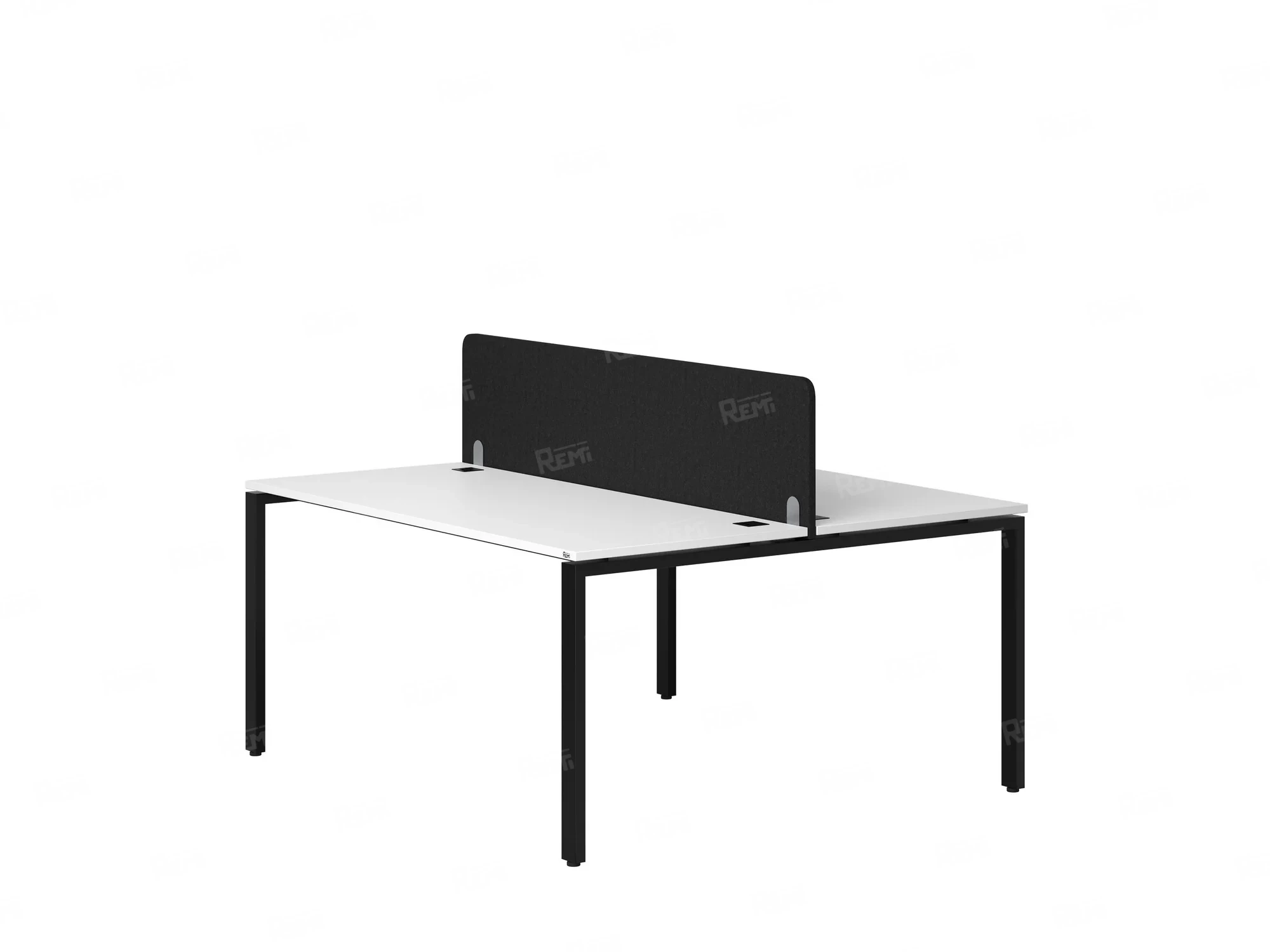 Бенч-система, 2 рабочих места, с одним тканевым экраном 1400x1200x750 RM165-1-14x12 Белый/Черный