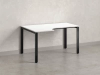 Стол угловой, П-опора, левый 1400x800/1000x750, RM053-14x8-10 Белый/Черный