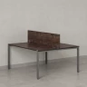 Бенч-система, 2 рабочих места, с одним экраном ЛДСП 1200x1400x750 RM165-2-12x14 Дуб Апрельский шоколад/Серый