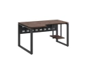 Стол угловой, экран металл, О-опора, левый 1800x900/1200x750, RM056-18x9-12 Дуб Апрельский шоколад/Серый