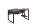 Стол угловой, экран металл, О-опора, левый 1800x900/1200x750, RM056-18x9-12 Дуб Апрельский шоколад/Серый