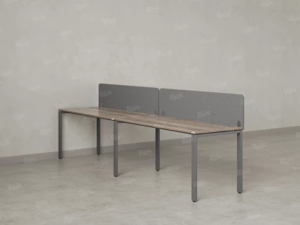 Бенч-система в 1 ряд, 2 рабочих места 2 тканевых экранов 3200x800x750 RM167-3-32x8 Дуб Маувелла/Серый
