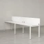 Бенч-система в 1 ряд, 2 рабочих места 2 ЛДСП экранов 3200x700x750 RM167-4-32x7 Белый/Белый