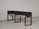 Бенч-система в 1 ряд, 2 рабочих места 5 тканевых экранов 2700x800x750 RM168-1-27x8 Вяз Швейцарский светлый/Черный