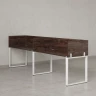 Бенч-система в 1 ряд, 2 рабочих места 5 ЛДСП экранов 3600x700x750 RM168-2-36x7 Дуб Апрельский шоколад/Белый