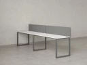 Бенч-система в 1 ряд, 2 рабочих места 2 тканевых экранов 2400x800x750 RM168-3-24x8 Белый/Серый