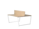 Бенч-система, 2 рабочих места, с одним экраном ЛДСП 1400x1200x750 RM172-2-14x12 Вяз Швейцарский светлый/Белый