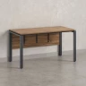 Стол прямой, П-опоры, экран ЛДСП,парящая стол-ца 1400x800x750 RM007-14x8 Дуб Юстус/Серый