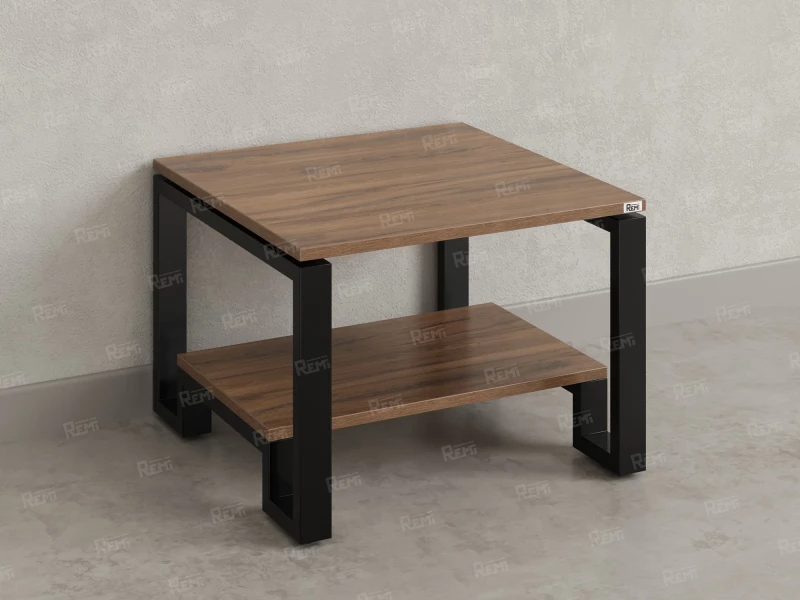 Журнальный стол с полкой 1200x600x550 RM181-12x6 Дуб Юстус/Черный