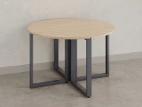 Круглый стол на О-образных опорах 1300x1300x750 RM187-13x13 Вяз Швейцарский светлый/Серый