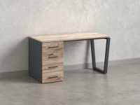 Стол прямой, с тумбой на U-образных опоре, левый 1800x700x750 RM100-18x7 Дуб Маувелла/Серый