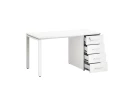 Стол прямой с тумбой на П-образных опоре, правый 1800x700x750 RM103-18x7 Белый/Белый