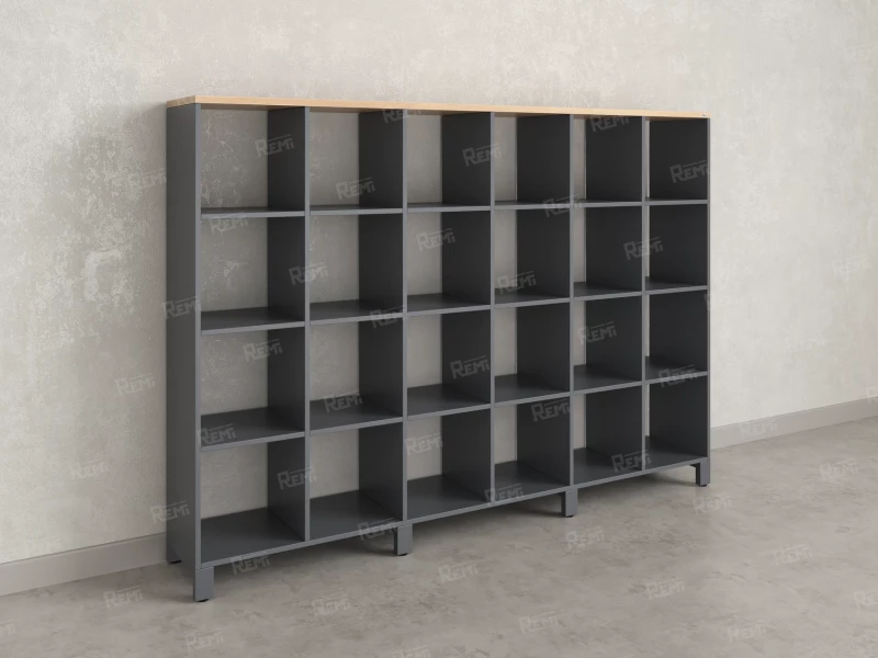 Стеллаж, 24 ячейки 2250х370х1620 RM141-225x37 Вяз Швейцарский светлый/Серый