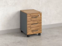 Тумба мобильная, 3 ящика 400x500x600 RM120-40x50 Дуб Юстус/Серый
