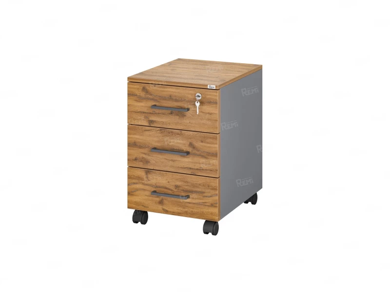 Тумба мобильная, 3 ящика 400x500x650 RM120-40x50 Дуб Юстус/Серый