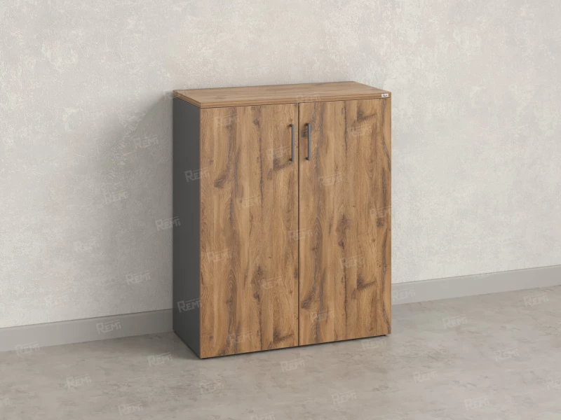 Шкаф распашной, регулируемые опоры, 3 уровня 900x420x1100 RM150-90x42 Дуб Юстус/Серый