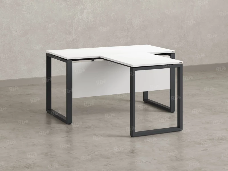 Стол с брифингом с парящей столешницей на О-образных опорах с экраном ЛДСП RM045-10x7 1000x1700x750 Белый/Серый