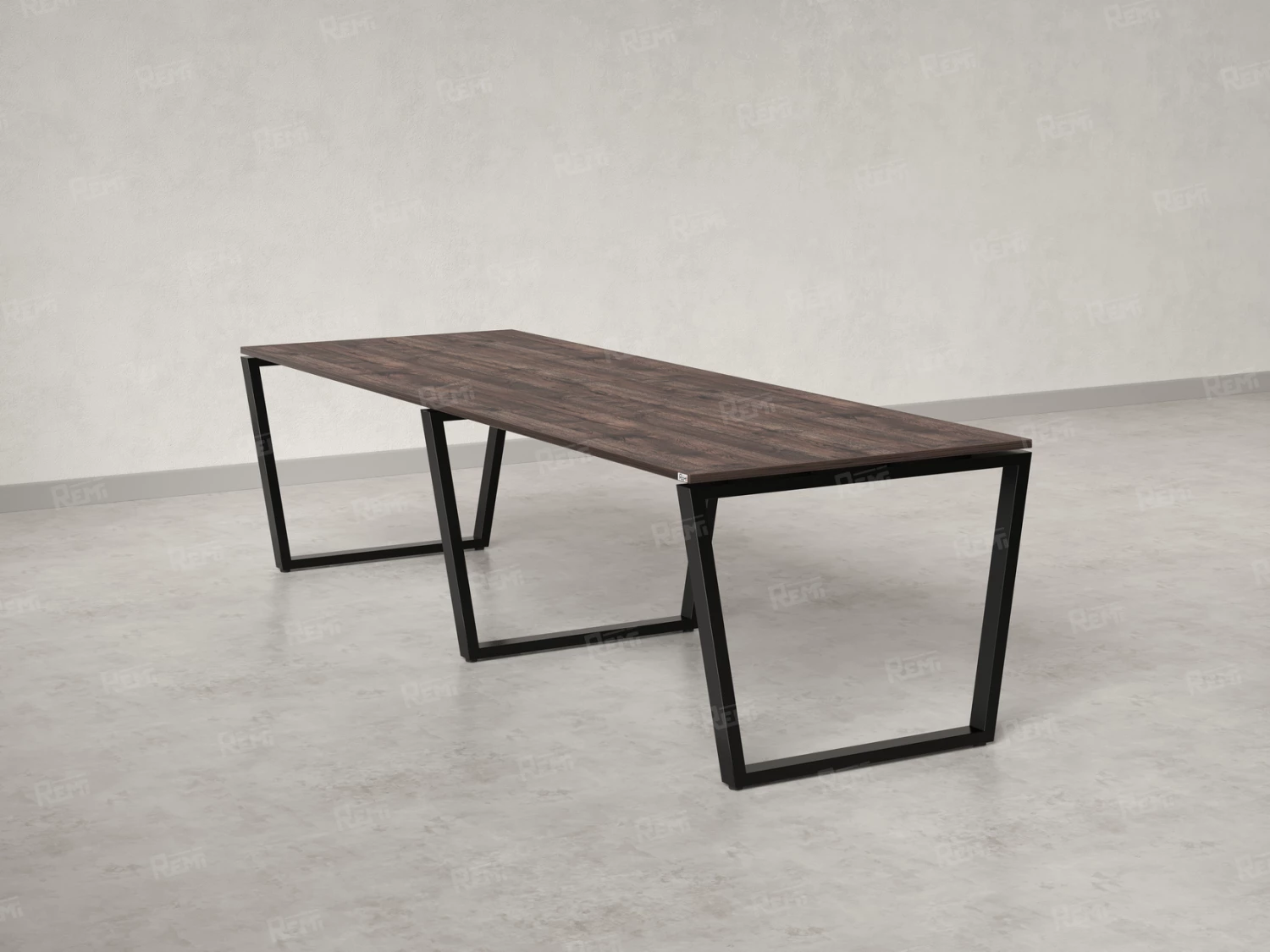 Cтол для переговоров, на V-обазном каркасе 2600x1450x750 RM082-260x145 Дуб Апрельский шоколад/Черный