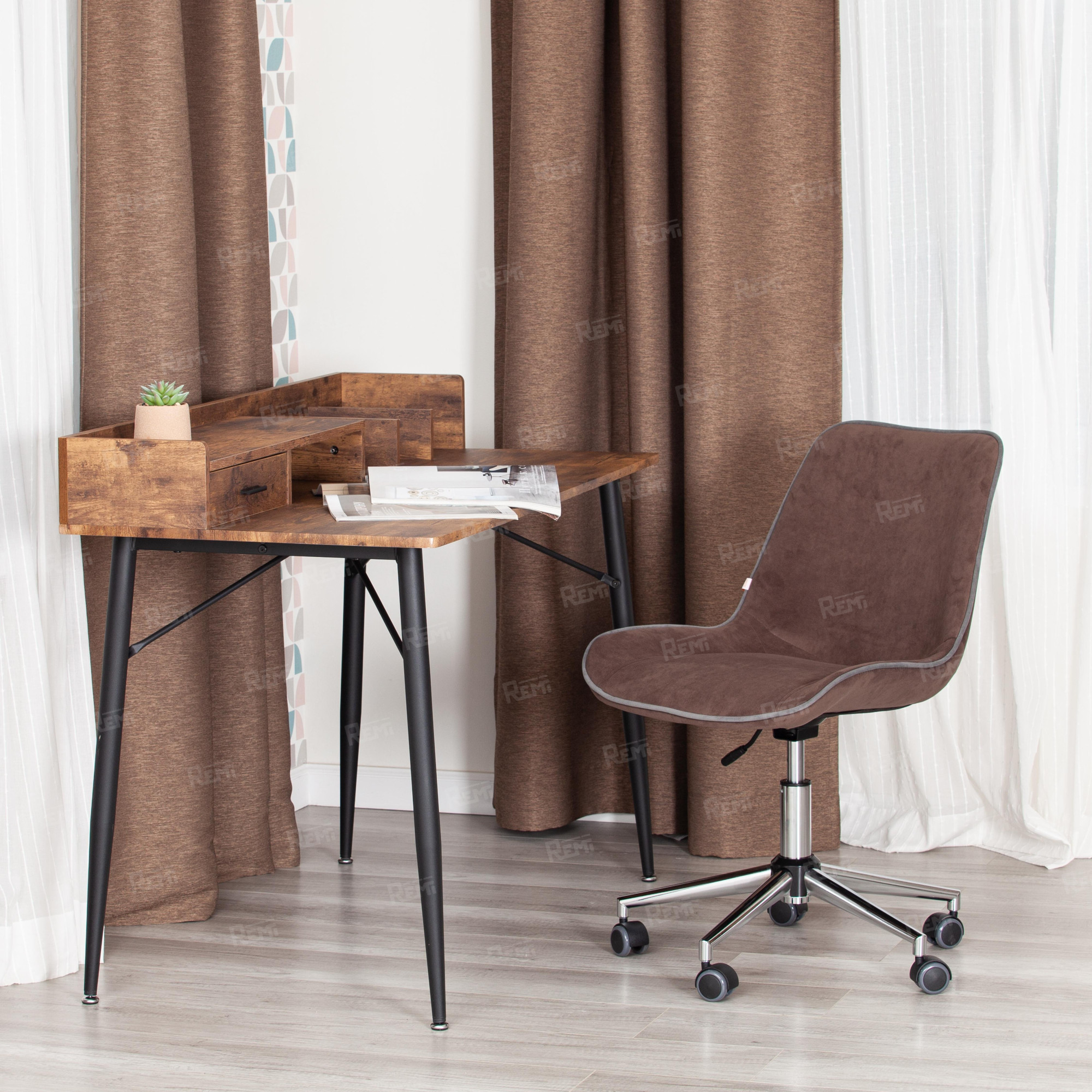 Кресло STYLE Коричневый/Коричневый, Флок (арт. 13566)