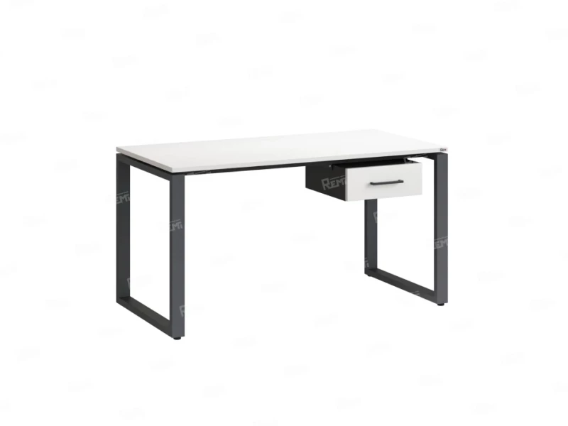 Стол прямой с подвесной тумбой, О-опора 1800x800x750 RM036-18x8 Белый/Серый